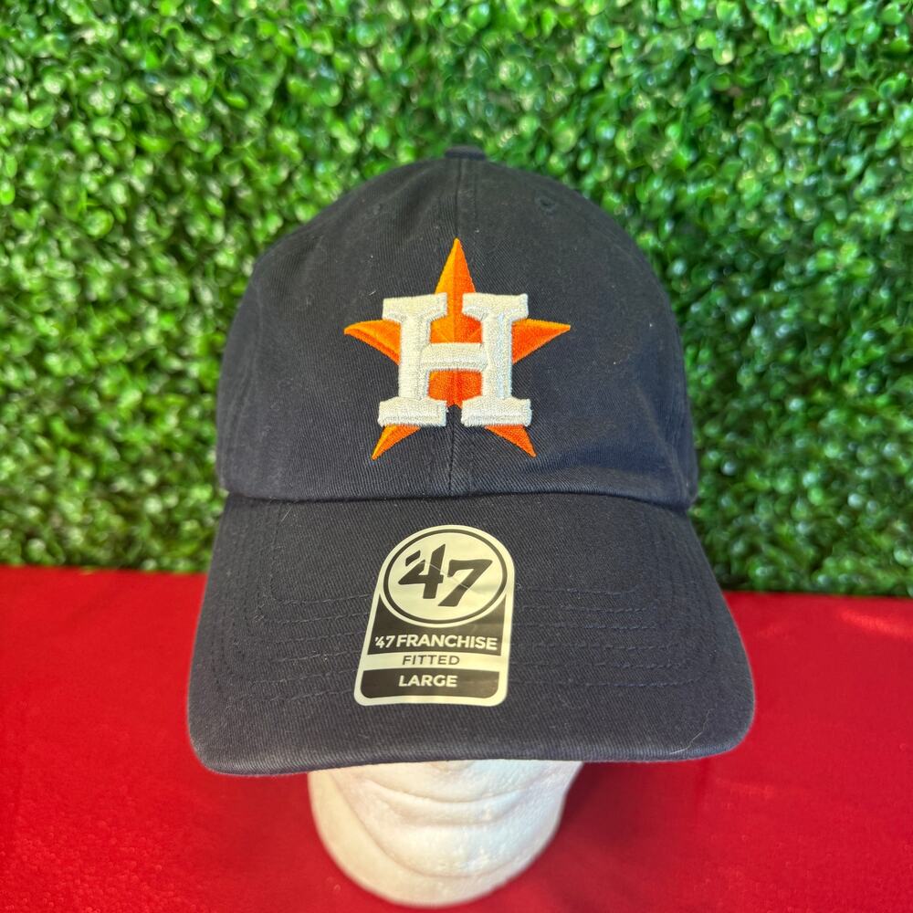 Houston Astros 47 Brand Low Profile Stretch Fit Hat Cap Fitted Sz L Navy